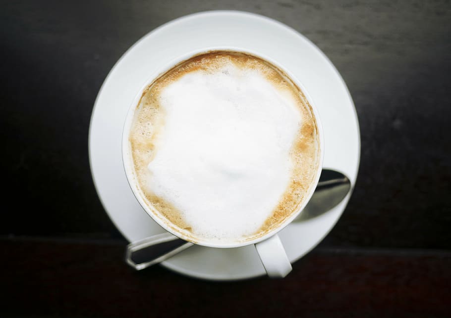 cappuccino with saucer, caffeine, coffee, cup, drink, mug, coffee - drink HD wallpaper