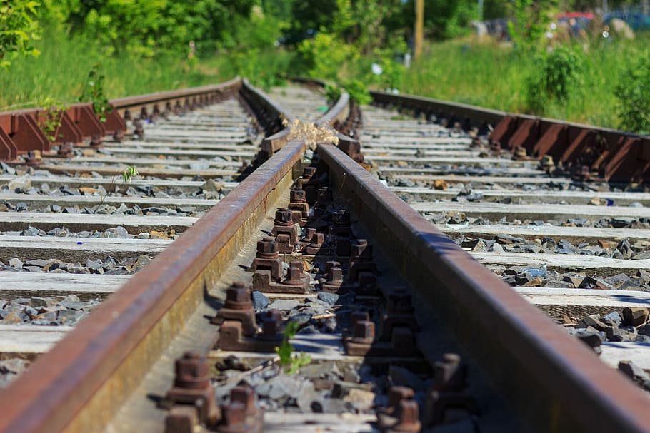 rail, old train track, track bed, threshold, rail transportation HD wallpaper