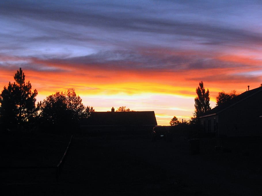 sunset, clouds, evening, abendstimmung, evening sky, nature HD wallpaper