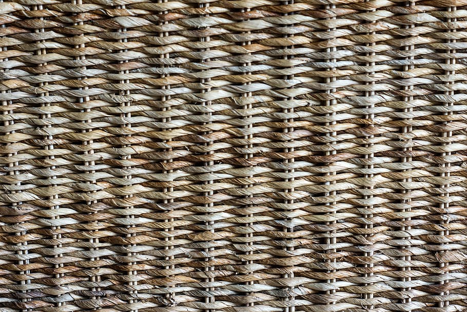 brown and white wicker surface, background, texture, ratan HD wallpaper
