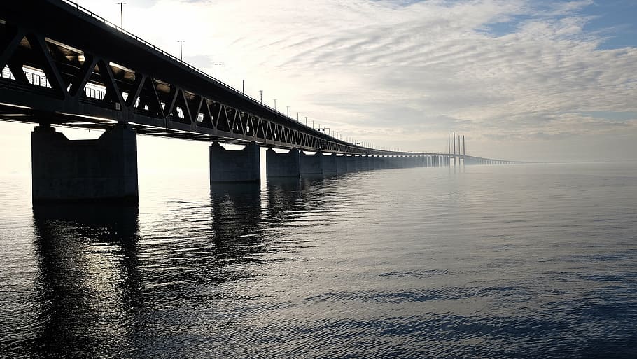 architecture, bridge, cloud formation, clouds, cloudy skies HD wallpaper