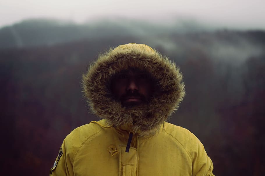 people, man, guy, beard, winter, cold, fur, hood, jacket, one person HD wallpaper