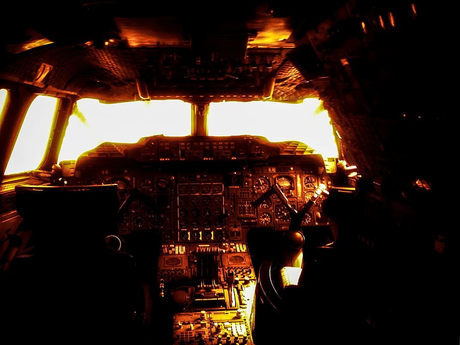 cockpit, aircraft, switch, aviation, fly, machine, technology HD wallpaper