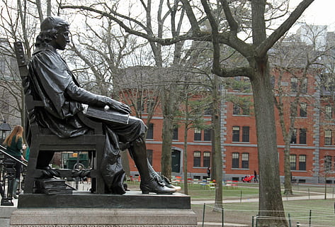 HD wallpaper: John Harvard, Statue, Bridge, came bridge, boston ...