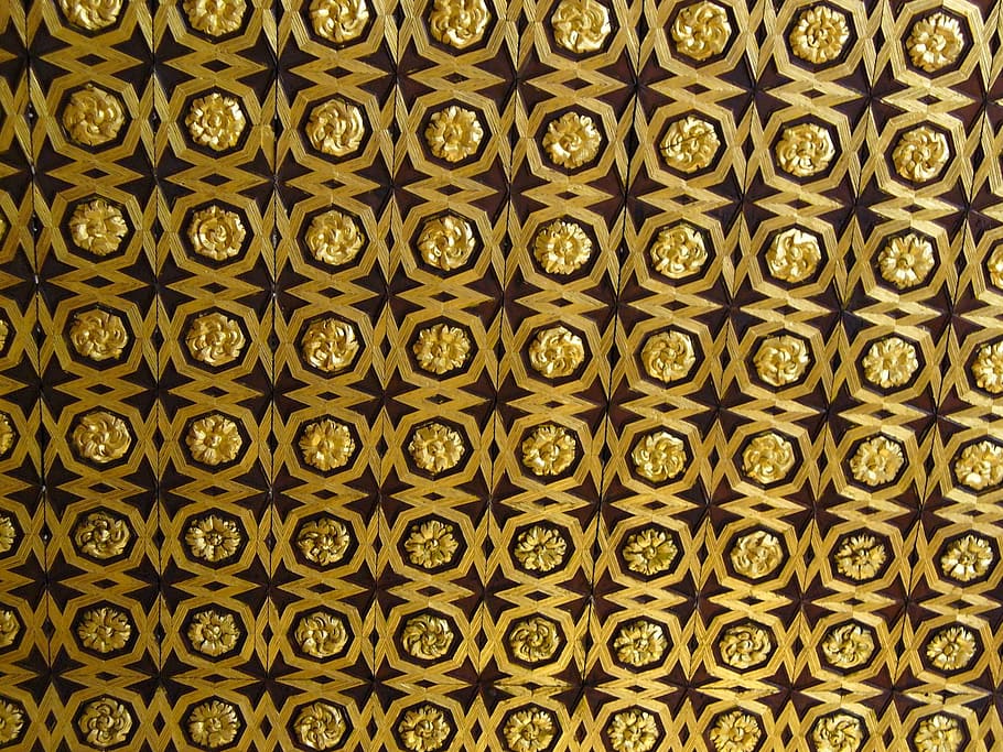 blanket, ornament, interior view, gilded, building, backgrounds HD wallpaper