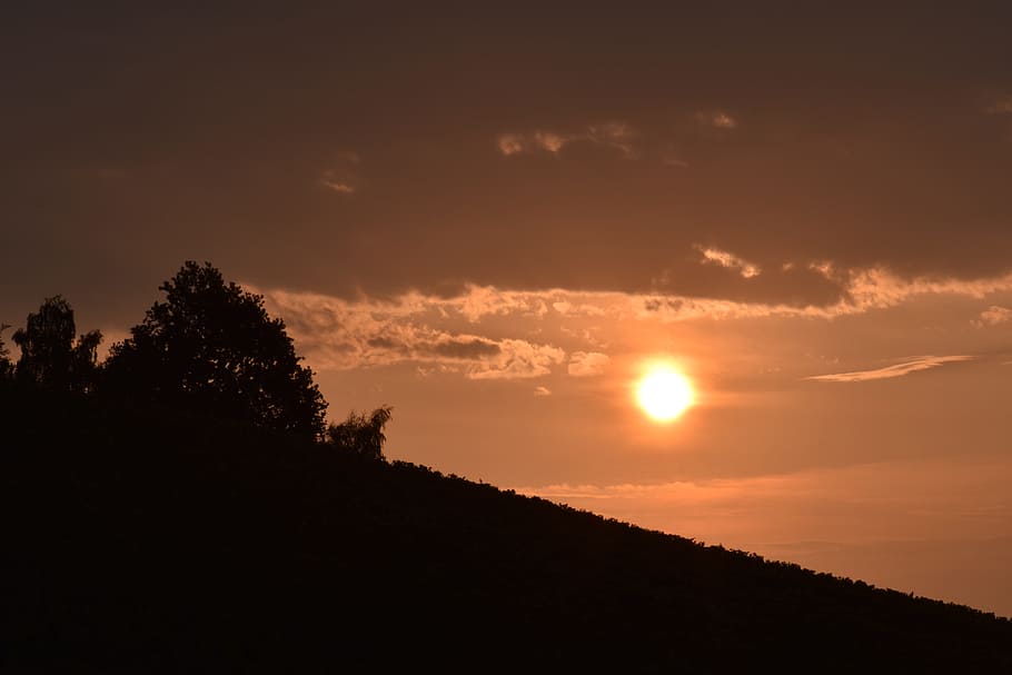 sky, mood, clouds, sunrise, landscape, nature, morgenstimmung HD wallpaper