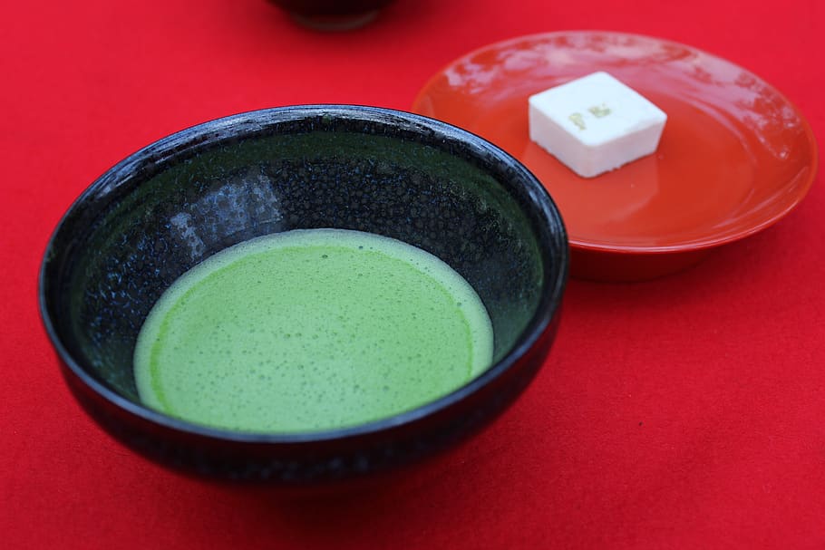 kyoto, matcha green tea, break, red, drink, food and drink, HD wallpaper