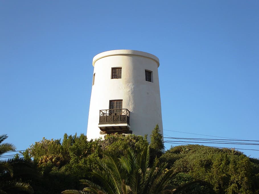 lighthouse, lanzarote, uga, architecture, atlantic ocean, island HD wallpaper