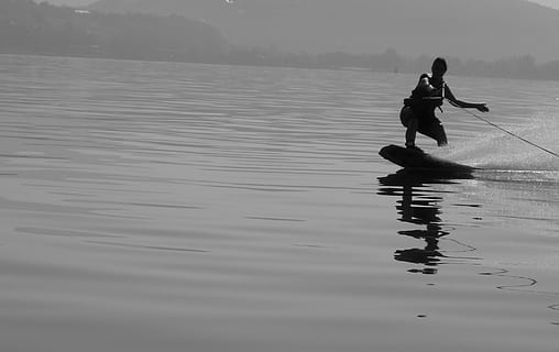 Lake, Water, Navigation, wakeboarding, sport, boat, lac du bourget HD wallpaper