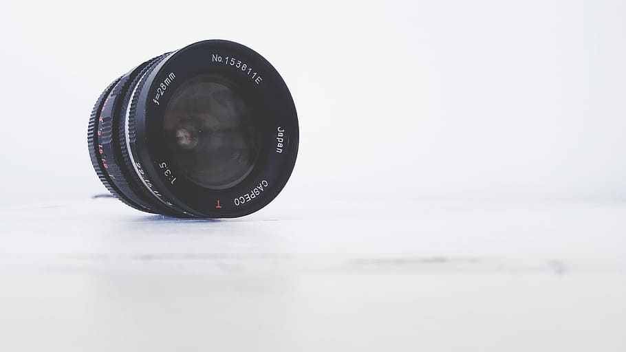 black DSLR camera lens, black and gray camera lens, white, equipment HD wallpaper
