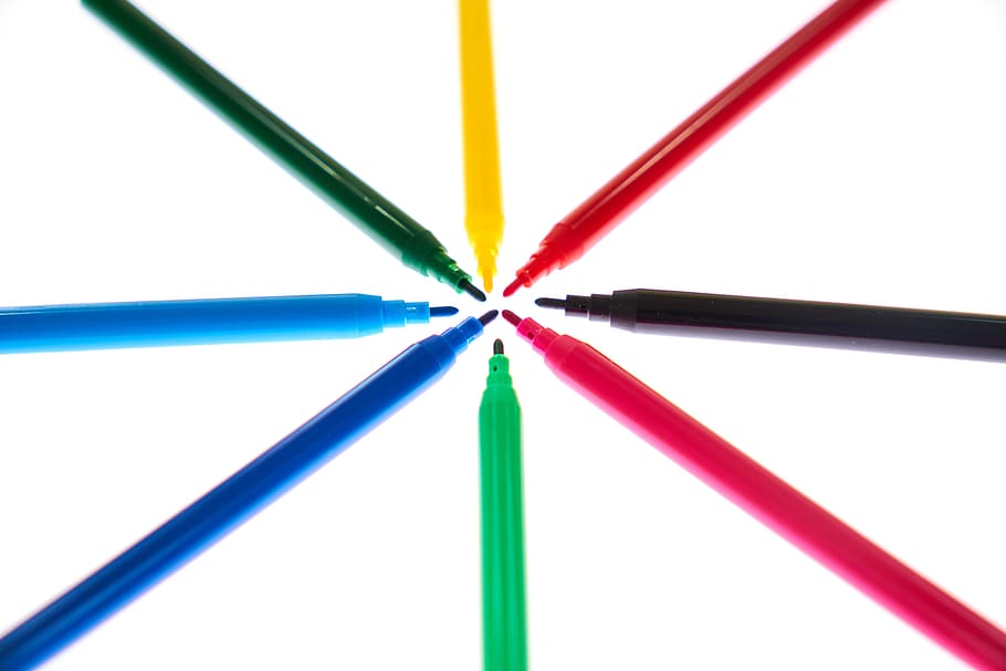 pen, course, colors, geometric, rectangle, office, article HD wallpaper