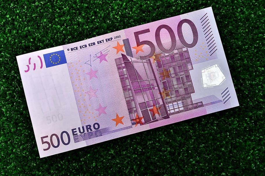 Euro, Dollar Bill, Money, Currency, 500, paper money, 500 euro