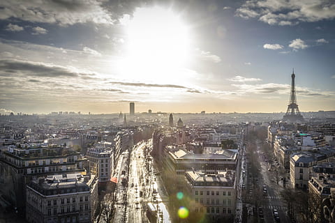 aerial photography of Eiffel Tower, Paris, France, daytime HD wallpaper