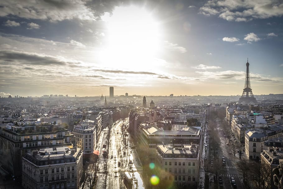 aerial photography of Eiffel Tower, Paris, France, daytime HD wallpaper