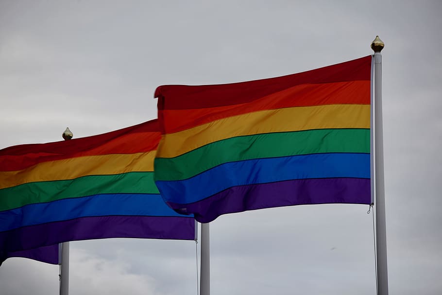 pride, flag, queer, multi colored, sky, day, no people, nature HD wallpaper