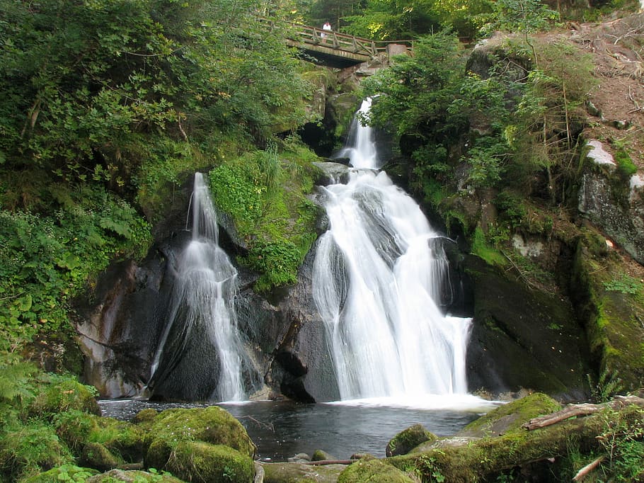 Waterfall, Nature, Cascade, Landscape, triberg, germany, scenics HD wallpaper