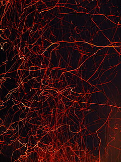 Fire, Spark, Scattering, Red, Heat, line, rupture, darkness HD wallpaper