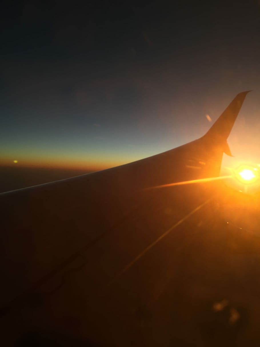 Plane, Holiday, Flight, sunset, nature, outdoors, no people HD wallpaper