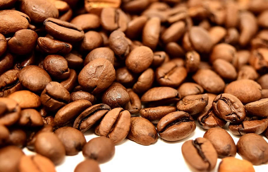 bunch of coffee beans, caffeine, roasted, aroma, brown, close HD wallpaper