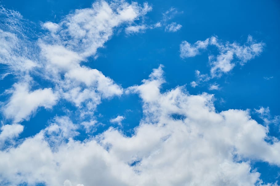 white clouds, nature, air, sky, landscape, blue, background HD wallpaper