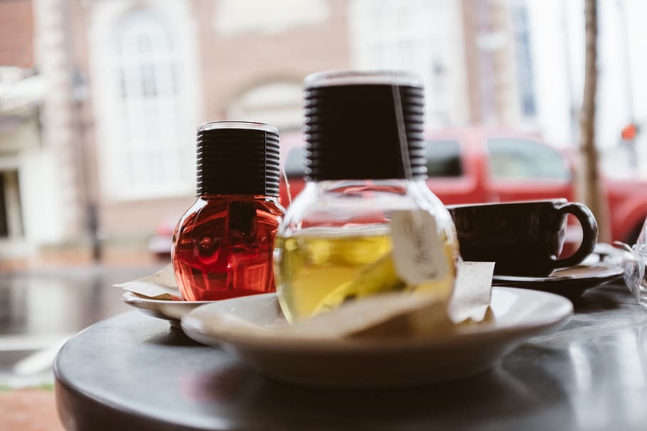 Tea on table in a cafe, food/Drink, drinks, bottle, beauty Product HD wallpaper