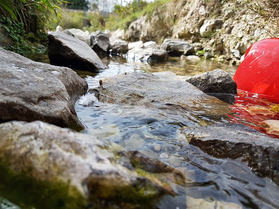 stream, rocks, water, nature, river, mountain, landscape, stone HD wallpaper