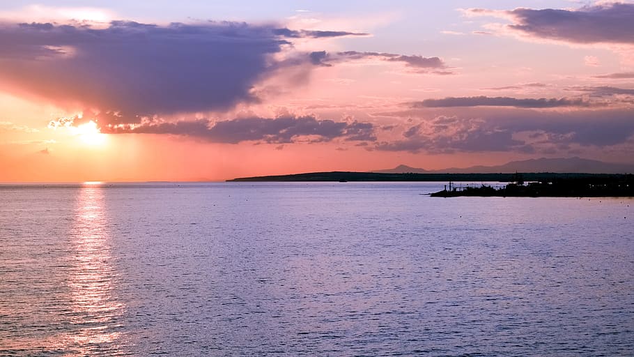 sunset, sky, clouds, nature, sea, autumn, landscape, ayia napa HD wallpaper
