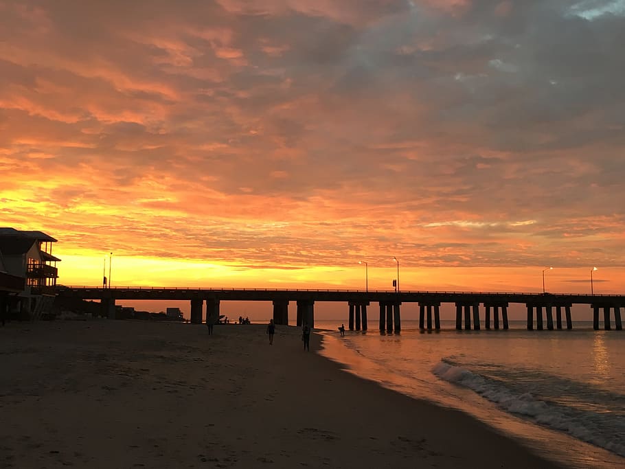 sunset, bay, sky, water, cloud - sky, sea, beach, beauty in nature HD wallpaper