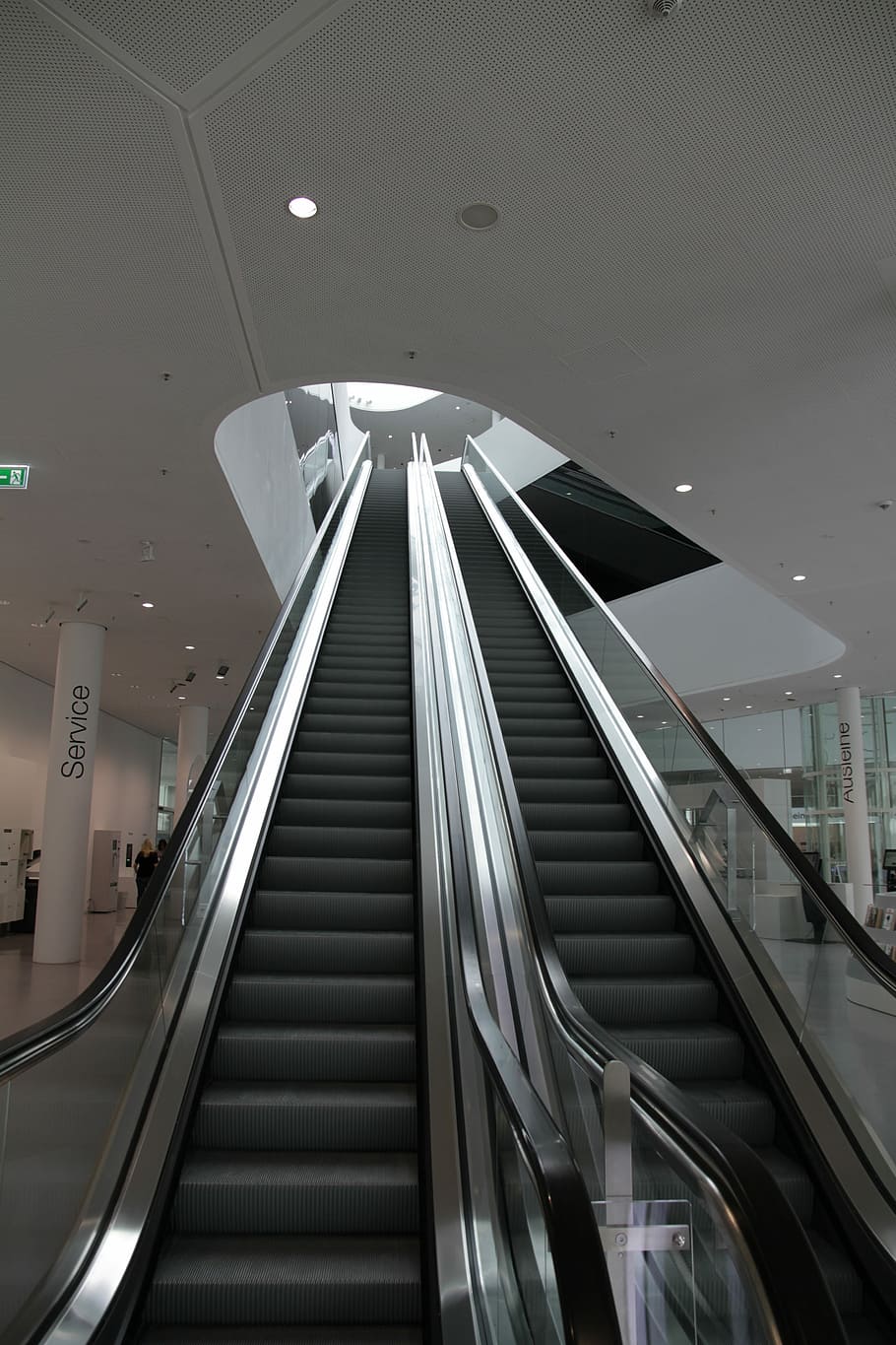 Escalator, Stairs, Modern, moving stairs, architecture, building, HD wallpaper