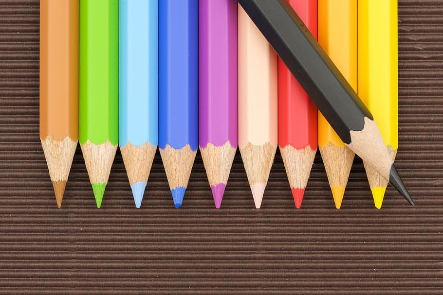 HD wallpaper: color pencils lining up, colored pencils, pens, colour pencils  | Wallpaper Flare