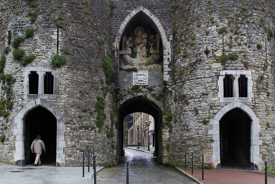 Door, Goal, Face, Input, Wall, Facade, fort, fixing, boulogne sur mer HD wallpaper