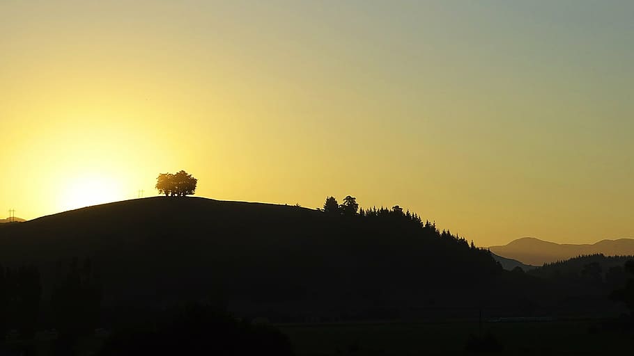 sunset, sunrise, hill, dawn, horizon, mountains, nature, sunrise - Dawn HD wallpaper