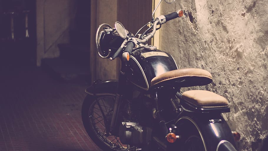 parked motorcycle beside house, bike, travel, adventure, seat, HD wallpaper