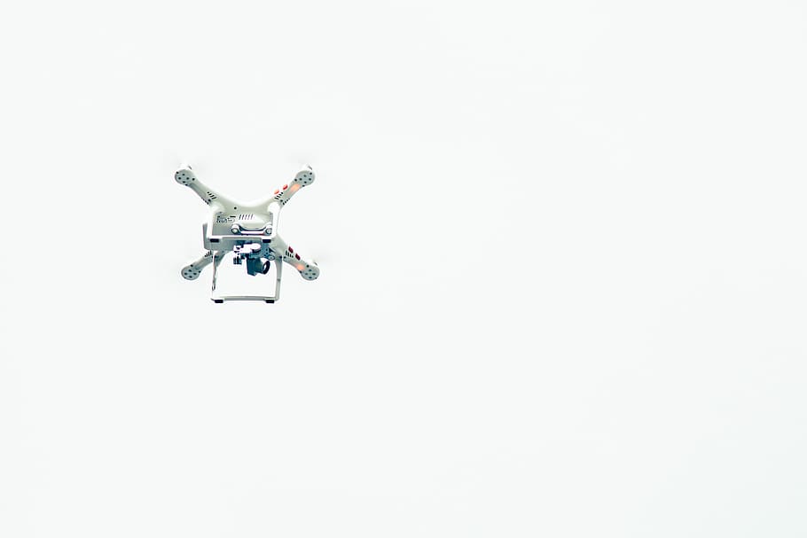 white drone, flying, air Vehicle, helicopter, airplane, propeller HD wallpaper