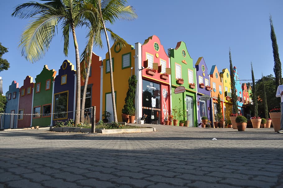 colors, the city of holambra, center, são paulo, architecture, HD wallpaper