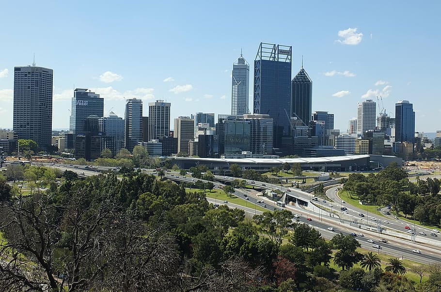 perth city, skyline, australia, building, skyscraper, cityscape