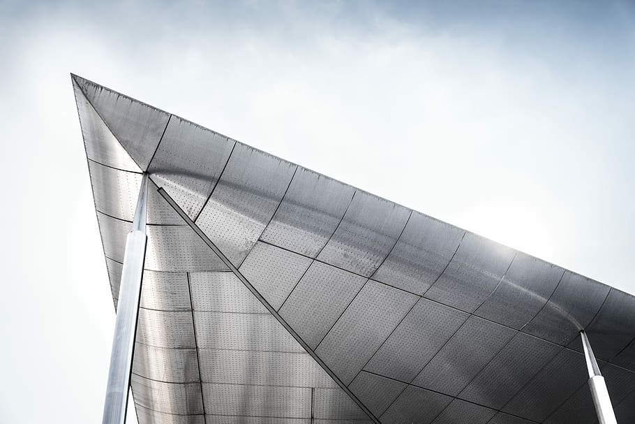 photo of glass building, architectural photography of gray building HD wallpaper