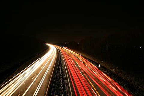timelapse photography of vehicles on road at night, traffic HD wallpaper