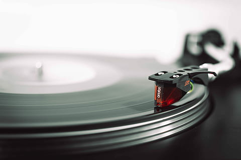 HD wallpaper: black vinyl turntable, selective focus photography of ...