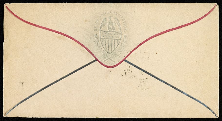 brown envelope illustration, back, flap, old, vintage, stained