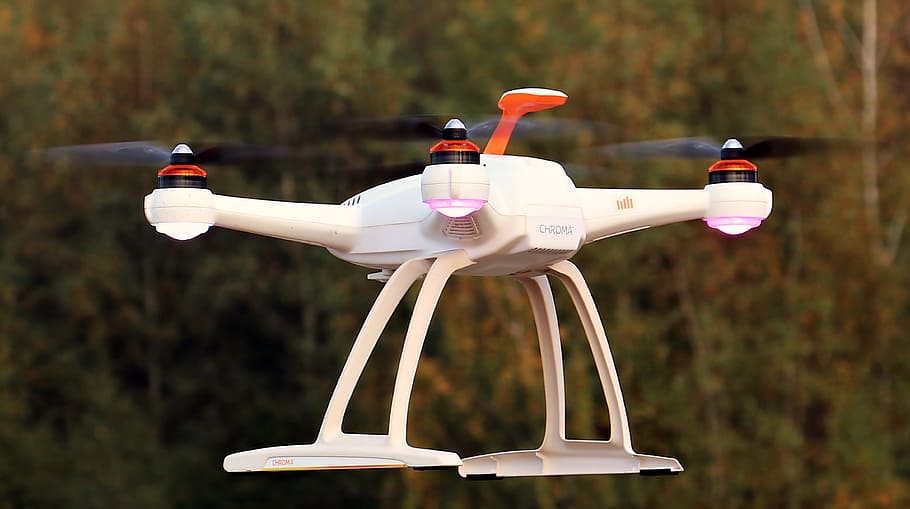 photo of white quadcopter, drone, uav, sky, clouds, quadrocopter HD wallpaper