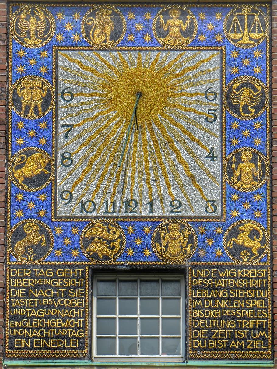 Darmstadt, Hesse, Germany, Sundial, mathildenhöhe, art nouveau, HD wallpaper
