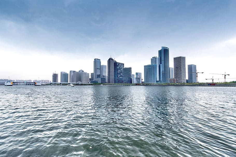 Changsha, River, People, people as, urban skyline, city, skyscraper HD wallpaper