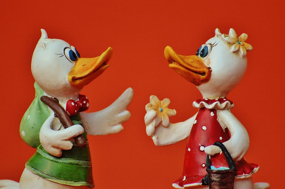 ducks, funny, cute, art stone, figure, plumage, bill, poultry HD wallpaper
