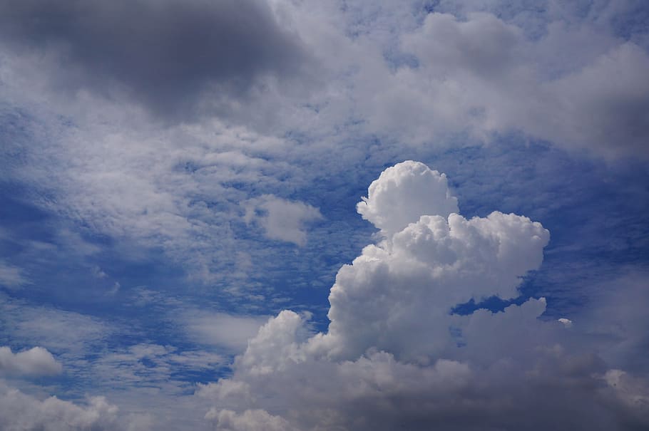the cloud, noon, bobbing, cloud - sky, cloudscape, beauty in nature HD wallpaper