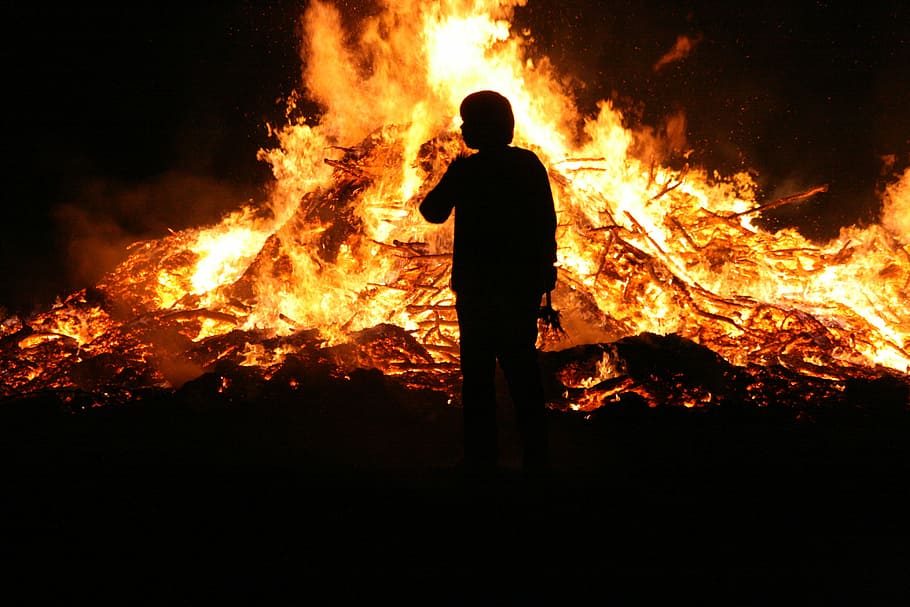 easter fire, flame, campfire, wood fire, blaze, burn, customs HD wallpaper