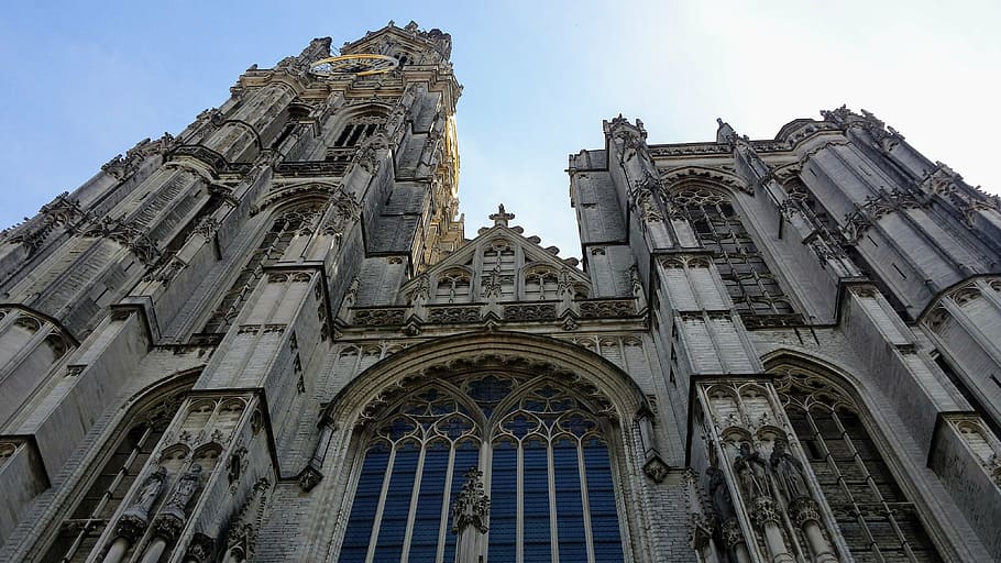 cathedral, antwerp, building, architecture, historic building HD wallpaper