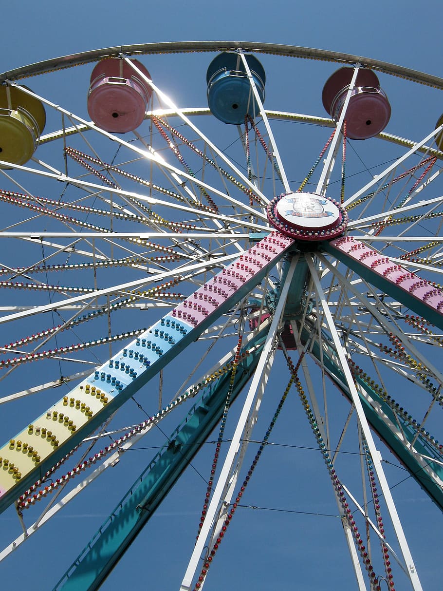 circus, fair, sunshine, reflection, amusement, classic, retro, HD wallpaper