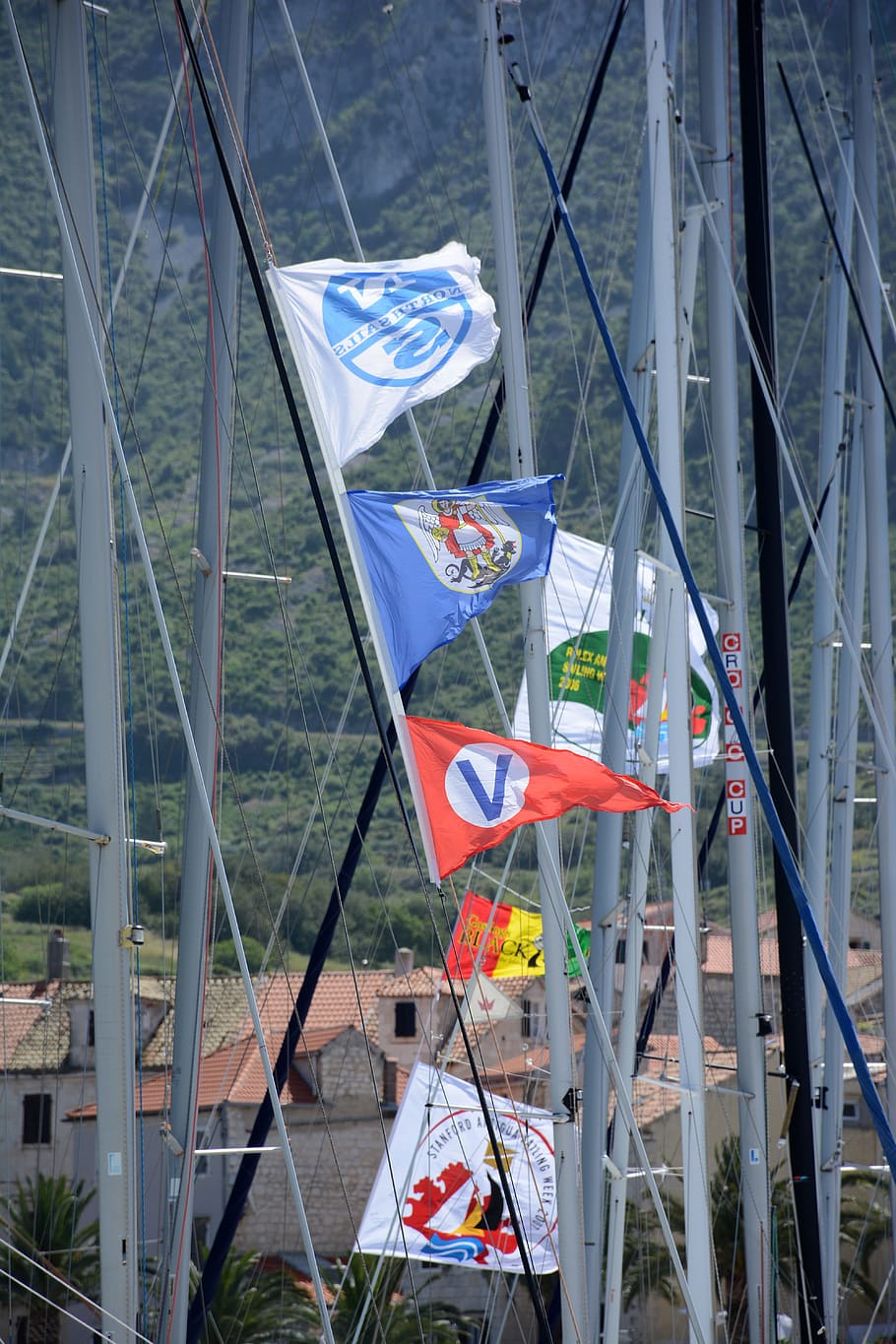 flags, boat, sailing, ship, travel, tourism, symbol, sailboat HD wallpaper