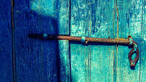 latch, rusty, old, door, wooden, aged, weathered, blue, cyprus HD wallpaper